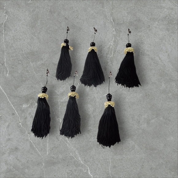 Vintage Other - Vintage Black and Gold Tassel Clips - 6 AS IS Lot